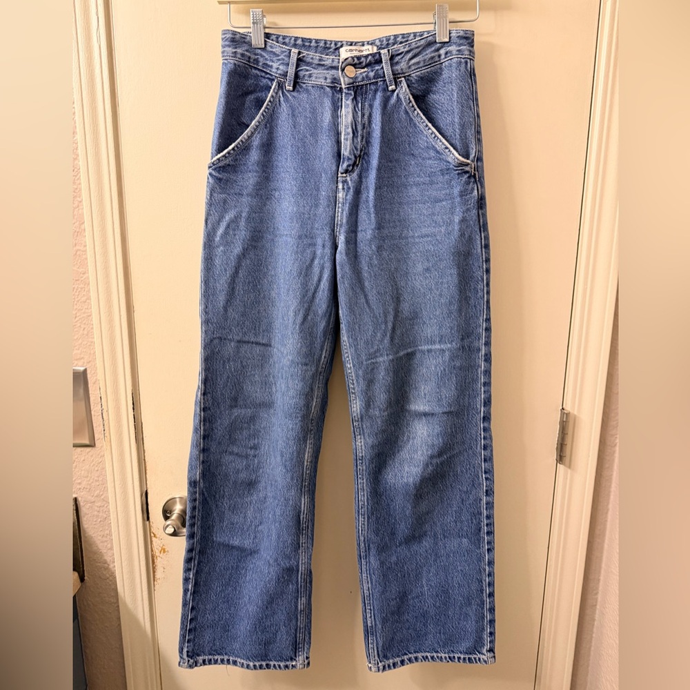 Carhartt WIP High Rise Women’s Jeans in Medium Blue Denim - Picture 5 of 13